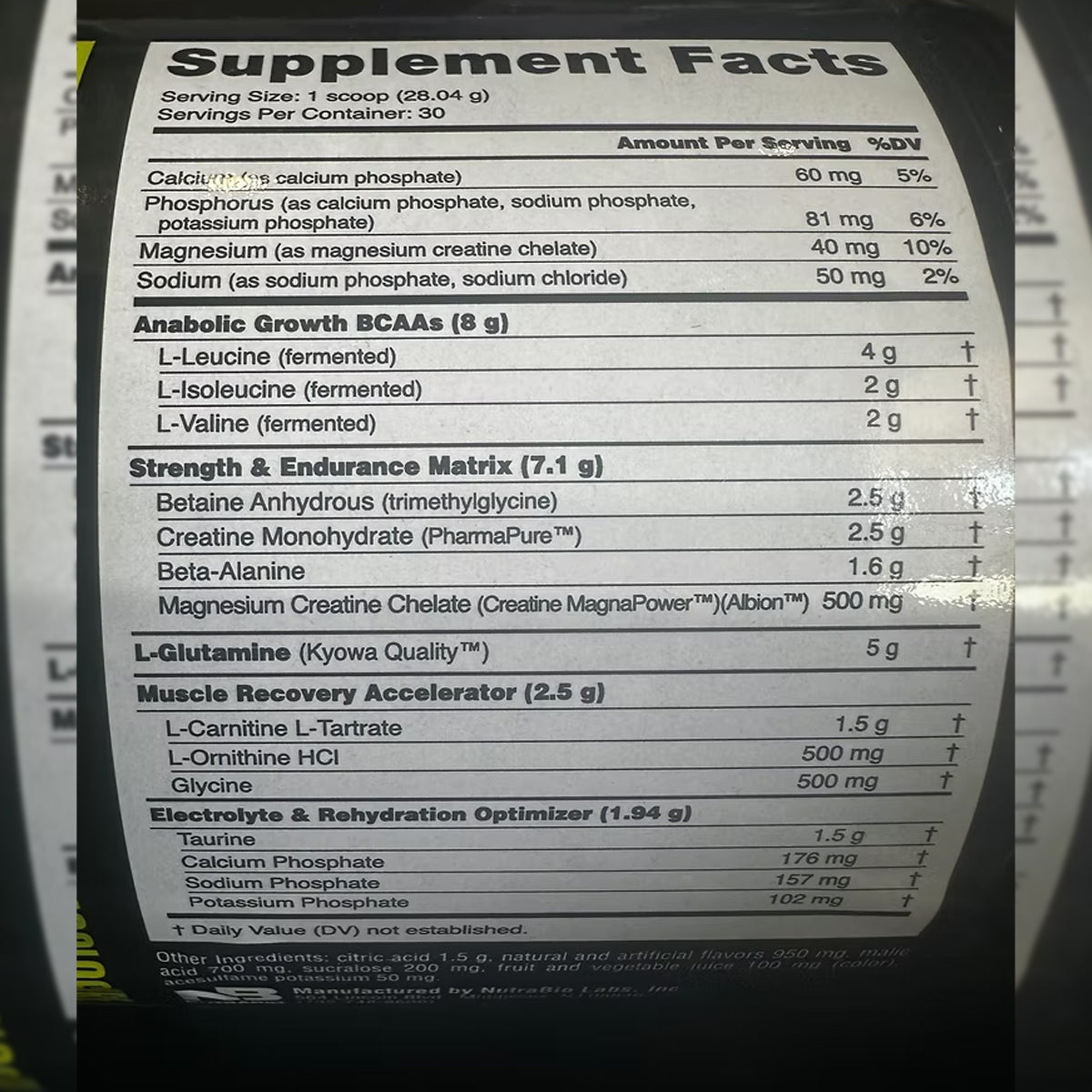 NutraBio Reload Recovery Matrix