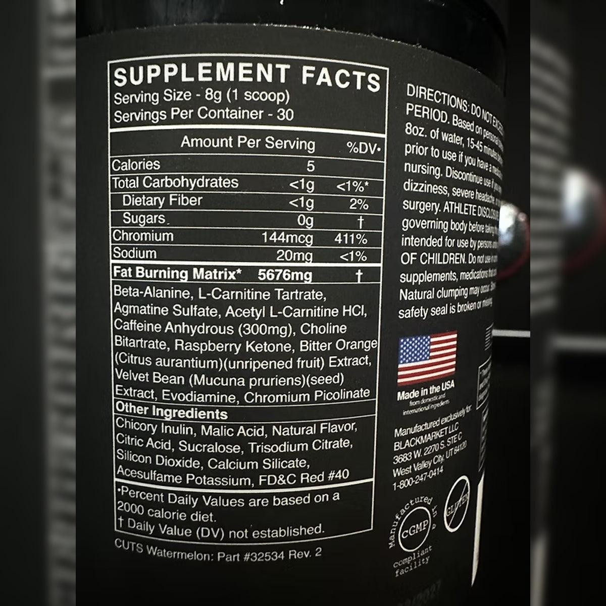 Cuts Pre-Workout